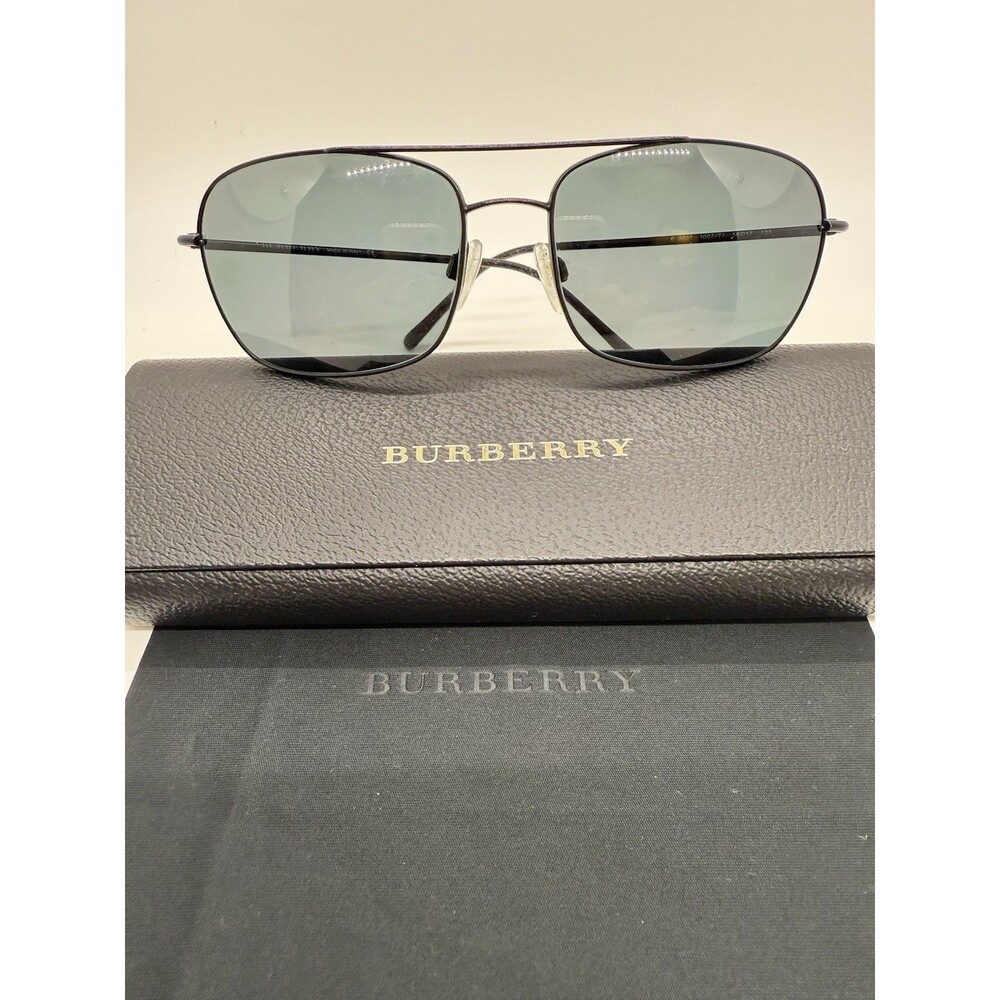 Burberry Knight Emblem Sunglasses Gunmetal Metal Frame B3007, Case & Cloth - Picture 2 of 14